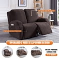 thumbnail image 6 of KINCAM Loveseat Recliner Cover 2-Pieces,Stretch Reclining Couch Cover with Pockets Daily Furniture Protection,Chocolate, 6 of 8