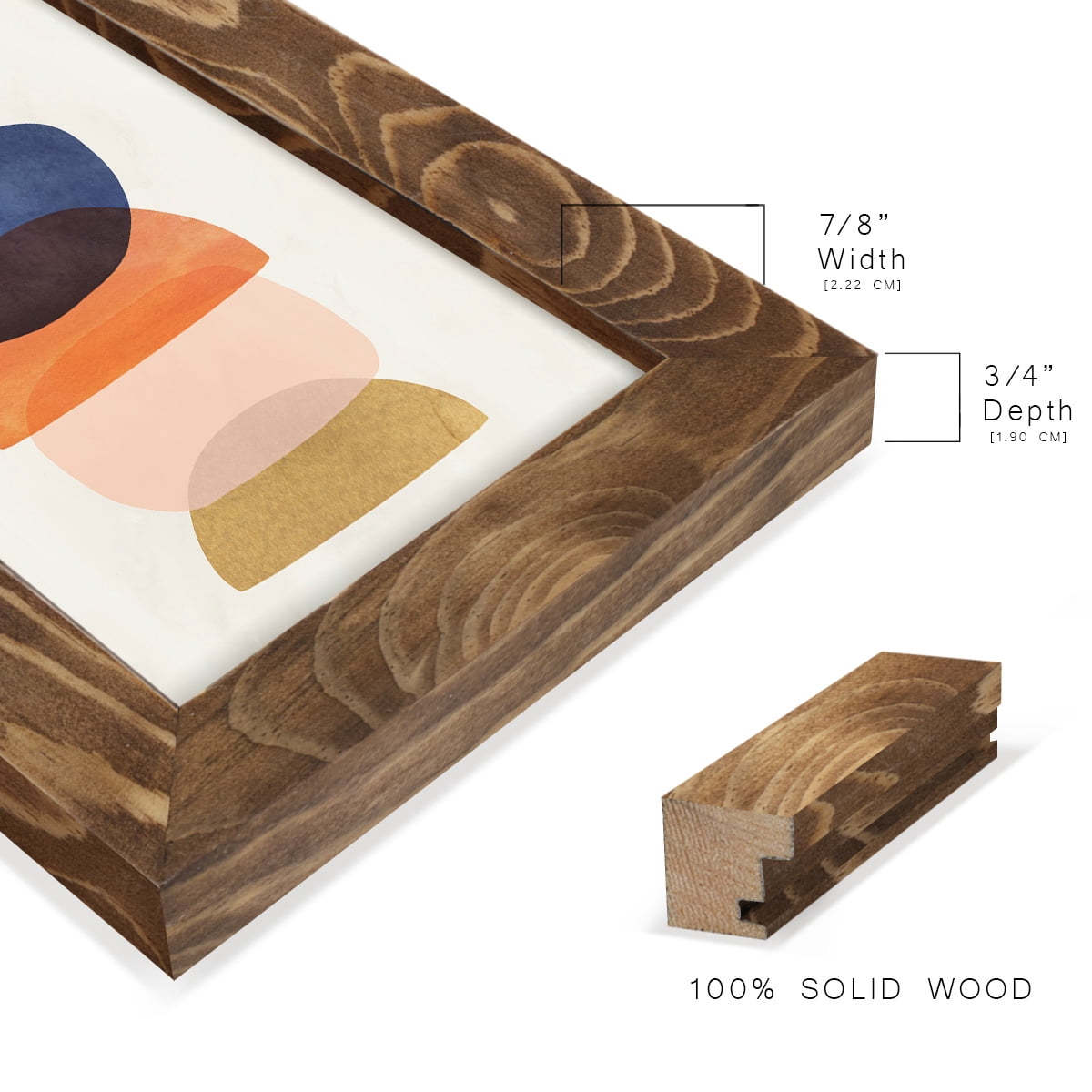 Mod Pods I -Framed Print w/glass-Walnut