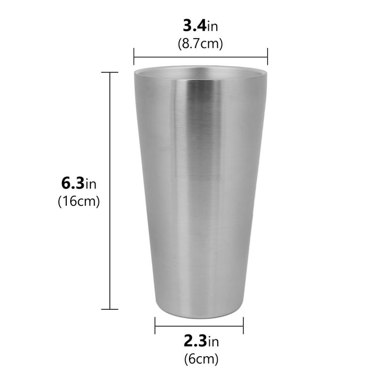 Adorila 4 Pack Stainless Steel Insulated Cup, 18.6 oz Metal Double Wall Vacuum Water Tumblers, Reusable Stackable Drinking Glasses for Home RV Office