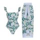 thumbnail image 1 of Traje de baño vintage de dos piezas para mujer Control de barriga Monokini Bikini Longuette Trajes de baño Tankini Set - Hoja verde MFZFUKR BST3005381-4, 1 of 5