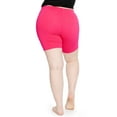 thumbnail image 3 of Stretch Is Comfort Women's Plus Size Cotton Biker Shorts Hot Pink 2X, 3 of 6