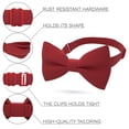 thumbnail image 2 of Red Bow Tie for Men Cute Pretied Red Bow Ties Colored Line Fabric Adjustable Pre tied Unisex Deep Dark Red Bow Tie for Men's Boys Women in shop Bow Tie House (Large, Red), 2 of 5