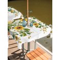 thumbnail image 2 of Outdoor Tablecloth with Umbrella Hole for Patio/Picnic/Party/Camping, Hanging Floral Waterproof Table Cloth Square Cover Washable, Spring Botanical Sunflower Green Leaves (60"x 60"), 2 of 9
