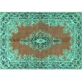 thumbnail image 1 of Ahgly Company Indoor Rectangle Persian Turquoise Blue Traditional Area Rugs, 7' x 9', 1 of 4