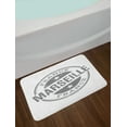 thumbnail image 2 of France Bath Mat, Marseille Written Monochrome Art Style Rubber Stamp Designed in Grunge Pattern, Plush Bathroom Decor Mat with Non Slip Backing, 29.5" X 17.5", White and Grey, by Ambesonne, 2 of 2