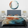 thumbnail image 3 of Designart "Orange Blue Abstract Fractal" Modern Bedding Covert Set - Fractals Orange Abstract Bed Set With 2 Shams, 3 of 6