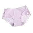 thumbnail image 2 of HUPOM Period Underwear For Women Silk Underwear For Women Medium waist Elastic Waist Solid Briefs Purple M, 2 of 2