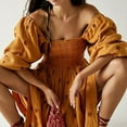 thumbnail image 3 of Fortune Robe Bohème pour Femme Décontractée à Manches Bouffantes, Robes Brodées à Fleurs, Robe Midi Fluide à Volants Boho, 3 of 9