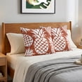 thumbnail image 6 of Pillow Covers 16x16 Set of 2, Red Pineapple Throw Pillow Covers Decorative Couch Cushion Cover, Tropical Summer Botanical Fruits Microfiber Soft Square Pillowcases for Bedroom Living Room Sofa, 6 of 9