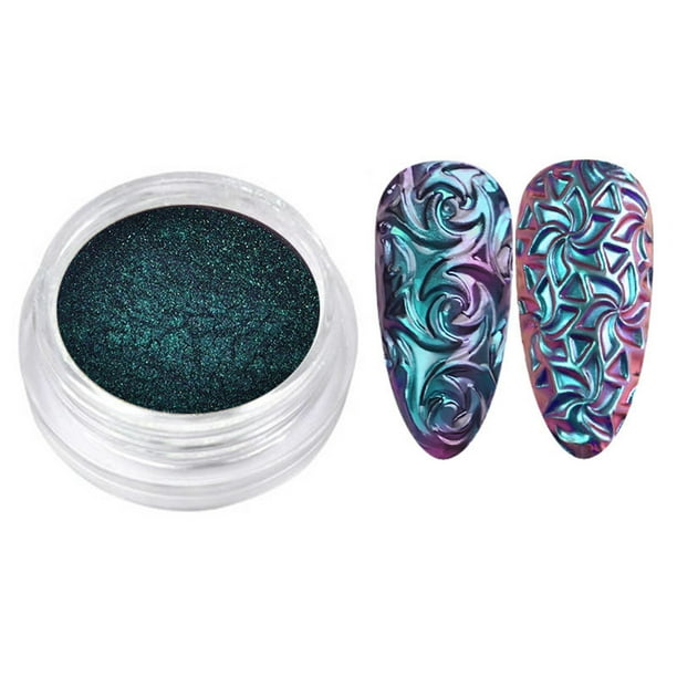 Polvos para impresión de arte de uñas Polvos con purpurina para uñas Nail Art Chrome