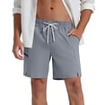 thumbnail image 2 of VBVC Men's Quick Dry Hiking Shorts with Zipper Pockets,Split Hem Workout Golf Beach Shorts For Men,Gray,S-2XL, 2 of 8