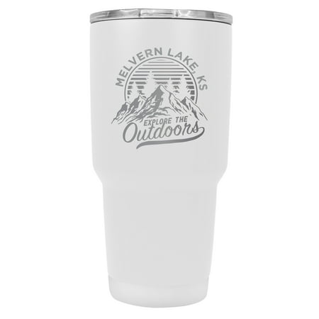 

Melvern Lake Kansas Souvenir Laser Engraved 24 oz Insulated Stainless Steel Tumbler White White.