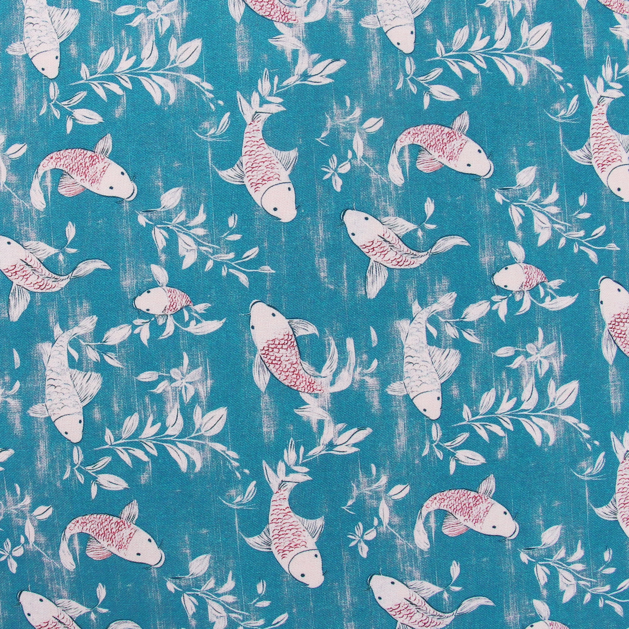Threadart Cotton Quilting Fabric Sold By The Yard - Vintage Threads Collection - 44" Width - 100% Cotton - Quilting, Sewing, Crafts - Aqua Fish