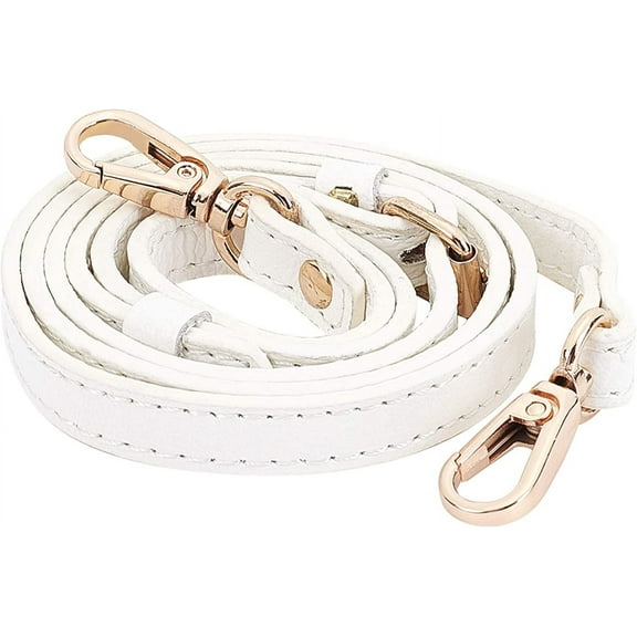 Leather Adjustable Crossbody Replacement Straps Cowhide Leather Purse Strap Handles White