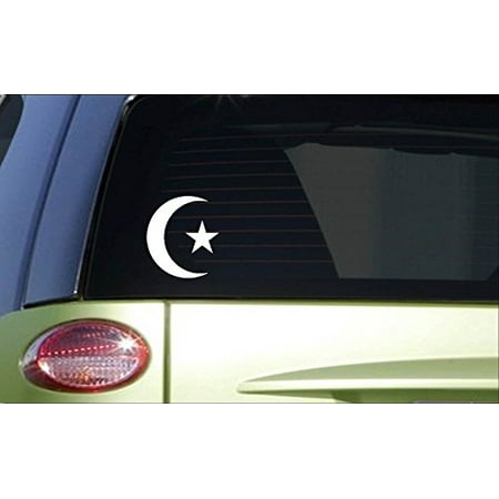 Crescent Decal - Star and Crescent *H933* 6 inch Sticker decal islam muslim allah