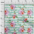 thumbnail image 1 of oneOone Cotton Silk Fabric Stripe|Watercolor Leaves & Peony Floral Fabric Prints By Yard 42 Inch Wide, 1 of 4