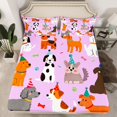 thumbnail image 2 of Homewish Cartoon Dogs 3pcs Twin Sheet Sets for Preppy Children Kids,Happy Birthday Twin Fitted Sheet,Kawaii Animal Pet Breathable Flat Sheet,Microfiber Bedroom Decor, 2 of 7