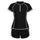 thumbnail image 4 of Neewe Women's Two Piece Rash Guard Short Sleeve Swim Shirts UPF 50+ Built in Bra Swimsuit with Boyshorts with Pockets, 4 of 5