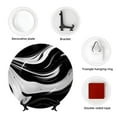 thumbnail image 4 of Cauagu Abstract Black White Swirls Print Bone China Decorative Plate, Wall Mount Plate Holiday Decor Decorative Ceramic Plates with Stand Elegant Household Plates Decorative-10in, 4 of 6