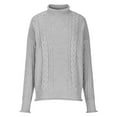 thumbnail image 5 of IROINNID Reduced Womens Sweater Knit Turtleneck Pullover Sweater Solid Color Loose Mid-Length Long Sleeve Thick Knit Sweater Coat, 5 of 7