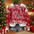 thumbnail image 3 of Women's Red Christmas Oversized Pullover Sweatshirt Holiday Xmas Sweater Top Funny Graphic Print Shirt, 3 of 5