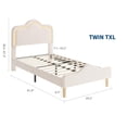 thumbnail image 3 of Garderth Twin Size Bed Frame With LED Lights,Full Size Bed Frame With Adjustable Headboard,Velvet Upholstered Platform Bed Queen With Wooden Slats Support,No Box Spring Needed, 3 of 8