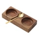 thumbnail image 1 of Bandeja de madera estilo japonés para condimentos, plato reutilizable para salsas con cuchara y cuenco para especias. 17x7x25cm, 1 of 9