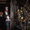 thumbnail image 4 of Xihbxyly Sombrero de Bruja de Halloween, Decoración Colgante Negra, Tela Suave con Buena Transmitancia, Perfecto para Jardín o Rama de Árbol, Ambiente Espeluznante para Fiesta de Halloween, Incluye C, 4 of 7