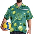 thumbnail image 4 of Tennis Men's Short Sleeve Poplin Shirt, Button Down Casual Summer Beach Printed Unisex Shirt, 4 of 6