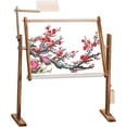 thumbnail image 1 of Adjustable Cross Stitch Frame Stand, Needlework Table Pine Wood Adjustable Height Quilting Frame Embroidery Stand With Accessories Kit For Home, 1 of 5
