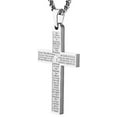 thumbnail image 2 of Celvieroot Stainless Steel Mens Womens Cross Necklace Lord's Prayer Pendant, 4 Colors Available, 2 of 7