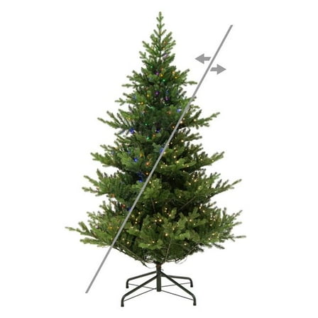 Vickerman  7.5 ft. x 67 in. Green Norwegian Spruce Artificial Pre-Lit Christmas Tree with 850 LED Color Changing - 5 mm