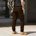 thumbnail image 6 of CIENVNSTG Solid Color Multi‑Functional Pocket Cargo Pants Mens Elastic Waist Straight Leg Lightweight Breathable Casual Outdoor Daily And Work Wear Trousers Coffee XL, 6 of 7
