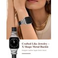 thumbnail image 2 of Wearlizer Leather Watch Band Compatible with Apple Watch Bands Women 38/40/41/42/44/45/46/49mm Slim X-Shape Metal Buckle Strap for Series 11/10/9/8/7/6/5/4/3/SE/Ultra 3/2/1, 2 of 6
