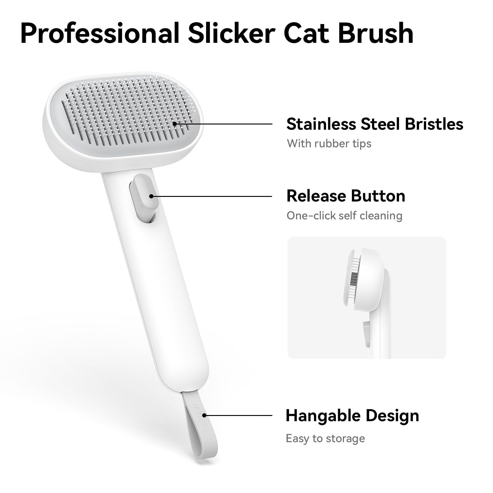Cat Brush for Shedding, Cat Brushes for Indoor Cats, Cat Brush for Long or Short Haired Cats, Cat Grooming Brush Cat Comb for Kitten Rabbit Massage Removes Loose Fur