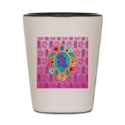 CafePress - Hawaiian Tropical Honu - White/Black Shot Glass, Unique and Funny Shot Glass