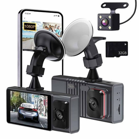 Btomtd Dashcam Front And Rear Camera,Dashcams For Cars,1080P Backup Camera Universal Flushs Mount Reverse Rear Front Side View Camera For Cars Works With Monitors