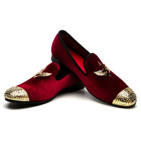 JITAI Mens Dress Tuxedo Shoes for Men Slip-on Loafers Red Size 10