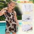 thumbnail image 6 of Psesaysky Brown Cow Print Tankini Swimsuits for Girls Round Neck Tank Tops with Shorts 2 Piece Bathing Suits for Teens Girl 6-15 Years, 6 of 7