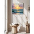 thumbnail image 6 of Wall Art Prints, Summer Ocean Waves Framed Canvas Prints for Bedroom Living Room Bathroom Office, Watercolor Cloud Sunset Seagull Gallery Wrap Wall Art Poster for Gifts Home Decor 28"x28", 6 of 9