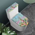 thumbnail image 2 of HELLHERO Butterfly Egg Pattern Bathroom Seat Covers, Easy to Clean Polyester Fabric Bathroom Toilet Cozy Set, 17"x21", 2 of 8