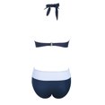 thumbnail image 6 of Dezsed Women's High Waisted Bikini Sets Tummy Control Swimsuits 2025 Two Piece Bathing Suits Color Block V Neck Swim Suits White S, 6 of 6