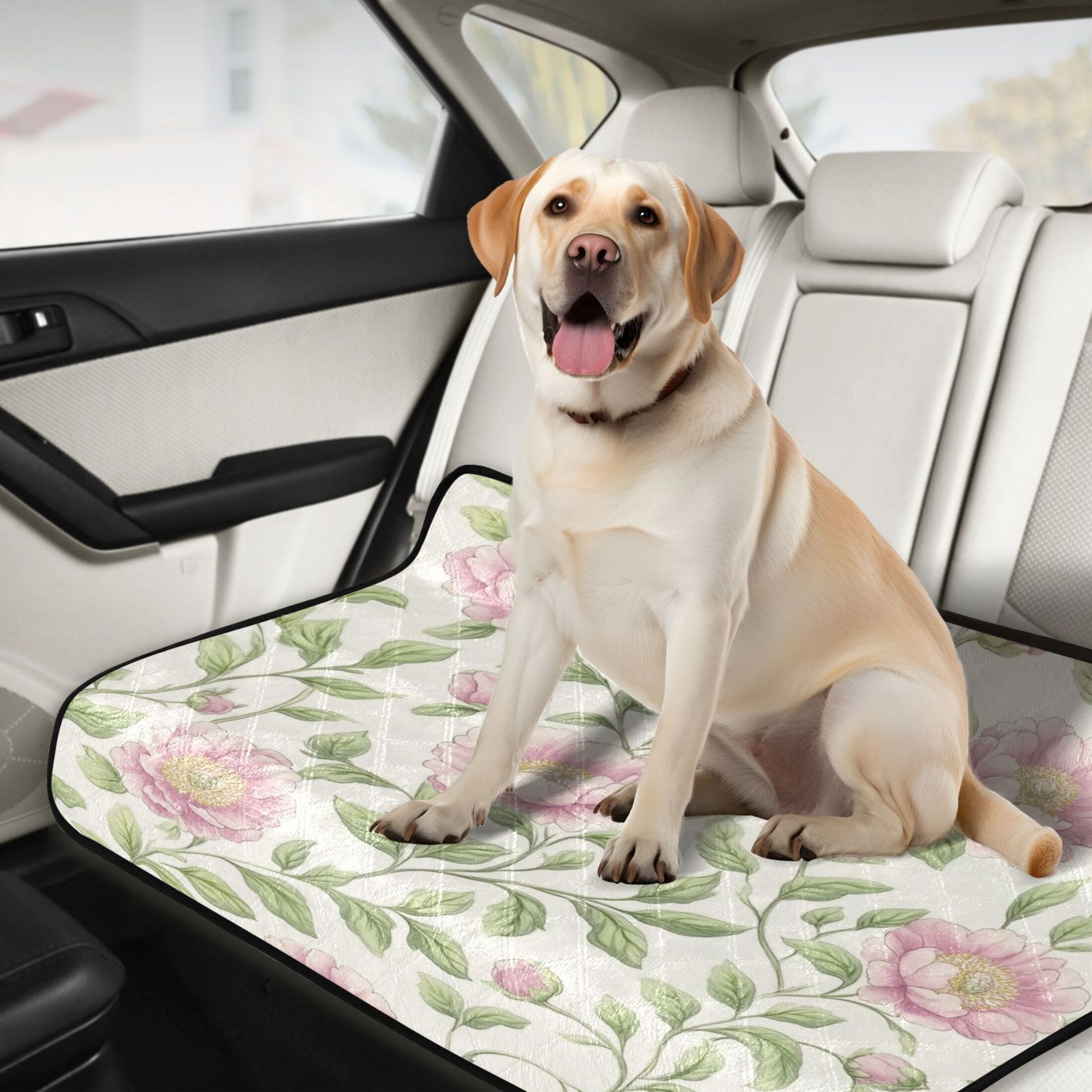 Qxltty Blooming Pink Peonies Cat litter Pads Pet Set of 3 Diaper Mats Center Anti-leakage Layer Absorbent Soft and Comfortable