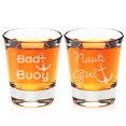 thumbnail image 1 of Bad Buoy  and Nauti Girl Engraved Fluted Shot Glass, 1 of 1