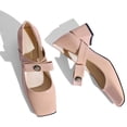 thumbnail image 2 of RONILURN Womens Mary Jane Shoes Pumps Low Heels Closed Squera Toe Chunky Comfortable Dress Shoes Bow Tie Wedding Bride, 2 of 7