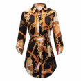 thumbnail image 3 of Gibobby Vestido de verano casual para mujer Mini vestido con estampado de mujer, vestido largo de manga larga con , camisa informal, vestido de mujer para muje(Blanco,CH), 3 of 5