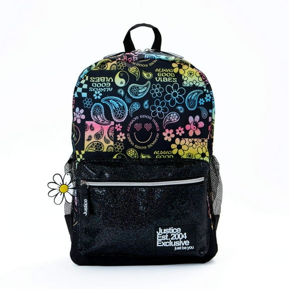 JUSTICE™ GIRLS EMOJI BACKPACK WITH GLITTER POCKET
