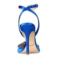 thumbnail image 3 of JEWEL BADGLEY MISCHKA Womens Blue Metallic Medallion Padded Stretch Adjustable Strap Embellished Hayden Round Toe Stiletto Buckle Dress Slingback 6, 3 of 4