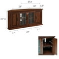 thumbnail image 3 of Leick Home Burnished Oak Corner TV Stand with Enclosed Storage for TVs up to 60 inches, 3 of 22