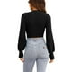 thumbnail image 5 of Jersey de punto para mujer, jersey sexy de corte corto con cuello redondo, sudadera de manga larga, jersey de punto elegante, 5 of 5